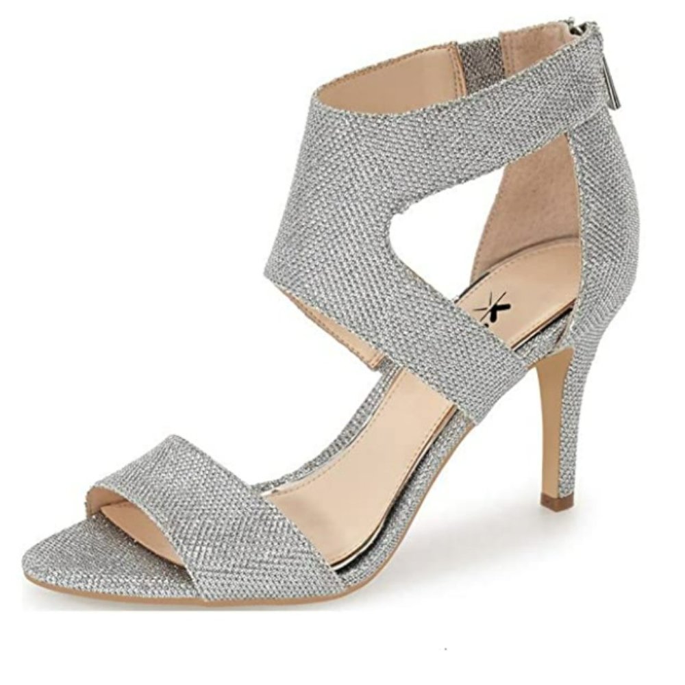 XYD Open Toe Low Block Heel Sandal Pumps Ankle